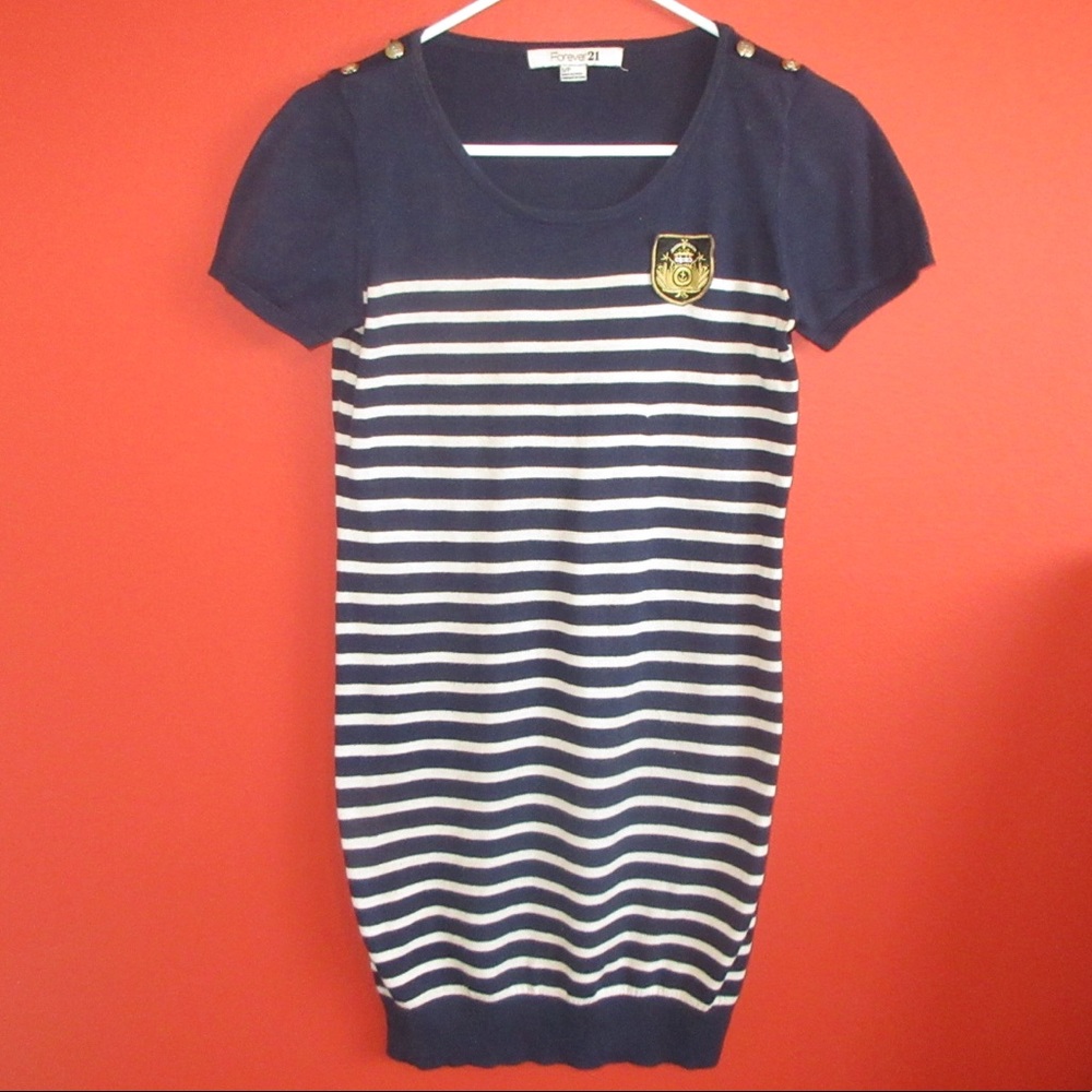 Forever 21 Blue White Striped Dress Size Small